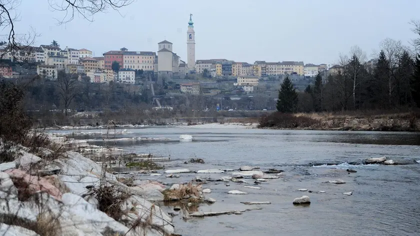 Il Piave in secca a Belluno