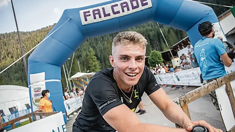 Elia Barp dopo l'arrivo