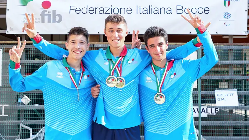 Ilario De Francesch primo da sinistra con gli altri campioni italiani