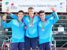 Ilario De Francesch primo da sinistra con gli altri campioni italiani