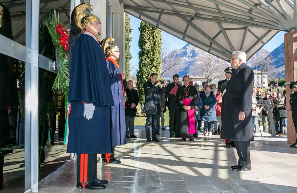 Il Presidente Mattarella in visita al Cimitero delle Vittime del Vajont a Fortogna di Longarone.