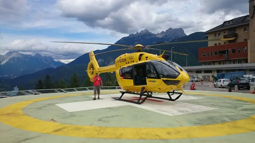 L'elicottero del Suem 118 di Pieve di Cadore