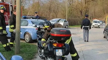 La motocicletta dell’alpino veneziano dopo l’incidente