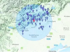 La mappa del sisma elaborata dal Centro di Ricerche Sismologiche di Udine