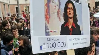 Alcuni momenti della manifestazione di ieri contro la riforma Gelmini