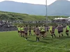 Il saluto ai tifosi del Rugby Feltre