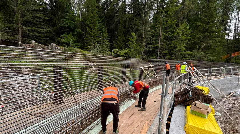 I lavori alla pista da bob di Cortina