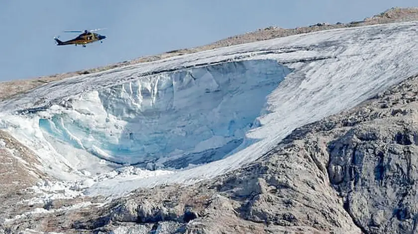 La zona di distacco del ghiacciaio