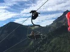 Il turista tedesco appeso al cavo