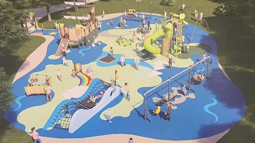 Un rendering del parco inclusivo del Città di Bologna