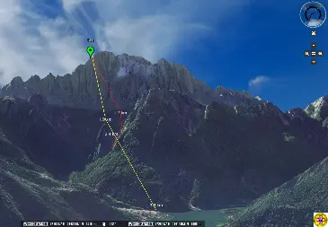La linea di volo che dovrebbe aver seguito il base jumper scomparso