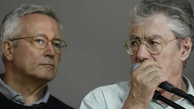 Il ministro dell'Economia Giulio Tremonti e il ministro per le Riforme Umberto Bossi in una foto d'archivio. ANSA