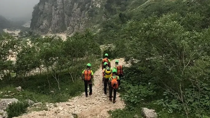 Soccorso alpino impegnato nelle ricerche dell'uomo disperso