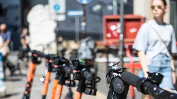 27/07/2019 Milano, Monopattini elettrici per le strade del centro