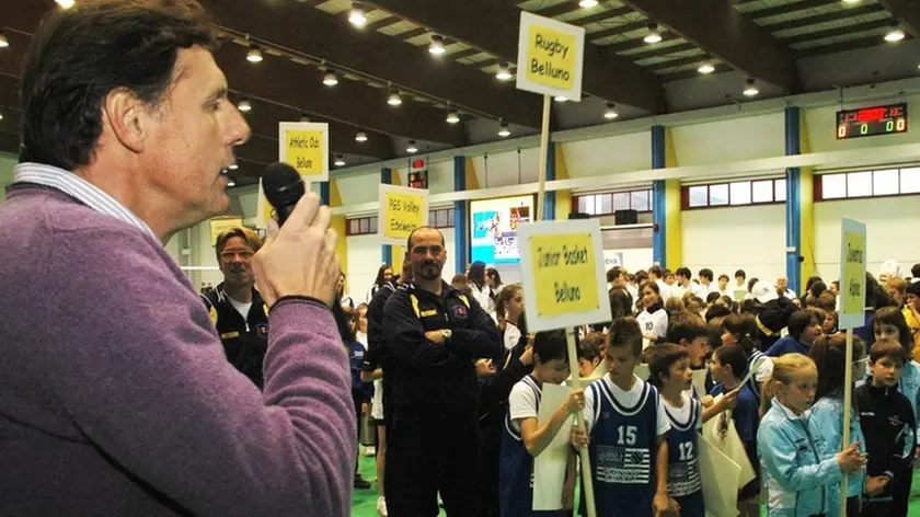 Belluno, 09 novembre 2008, Palalambioi. Sfilata delle squadre bellunesi. Nella foto Walter De Barba