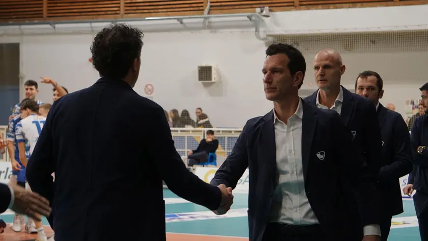Gian Luca Colussi con l'allenatore del Mirandola