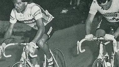 Roberto Visentini e Stephen Roche nel Giro del 1987