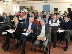 A sinistra Franco Roccon, qui sopra l’assemblea di ieri