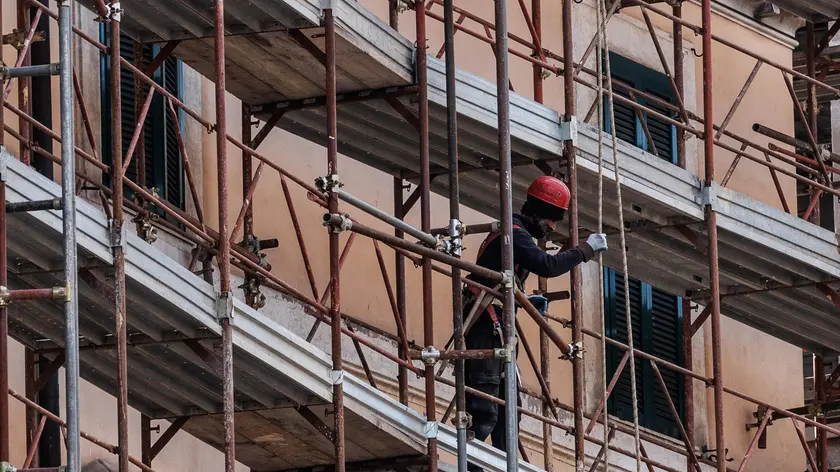 Un cantiere di restauro a Belluno