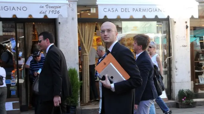 Interpress/Mazzega De Rossi Venezia, 15.05.2013.- Tribunale di Venezia "Riesame" per il Sindaco di Cirtina Andrea Franceschi.- Nella foto prima dell'udienza con l'Avv. Massimo Montino.-