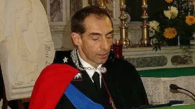 Il tenente colonnello Ettore Boccassini durante il suo intervento