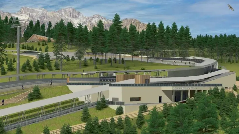 La stazione di arrivo della pista secondo il nuovo progetto