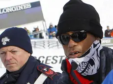 Tiger Woods (C) of the USA, boyfriend of Lindsey Vonn in the finish area after the women's FIS Alpine Skiing World Cup SuperG race in Cortina d'Ampezzo, Italy, 19 January 2015. ANSA/ANDREA SOLERO