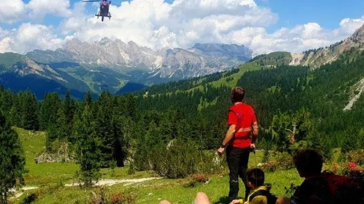 L'attesa dei soccorsi sull'Alpe di Siusi