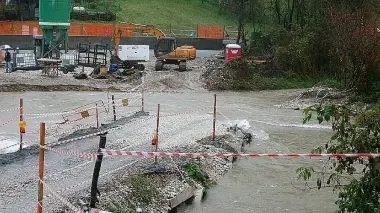 La stradina di accesso a Montesort è finita di nuovo sotto l’acqua