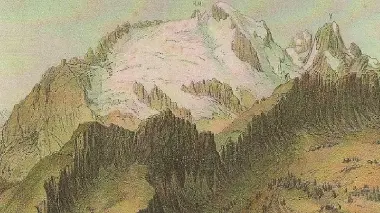 La Marmolada in una mappa del 1876