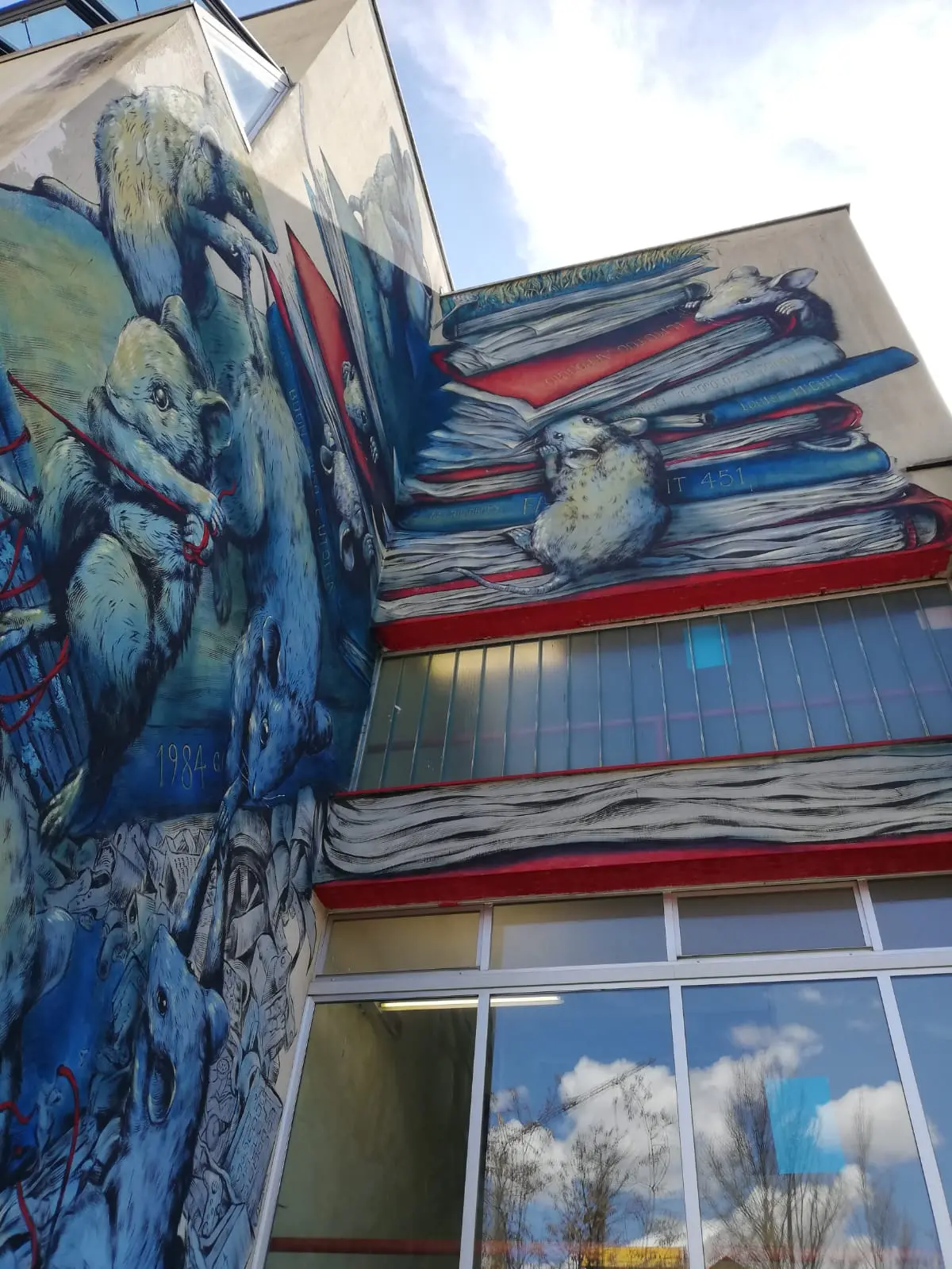 Il murale realizzato dallo street artist Ericailcane per il liceo Renier di Belluno
