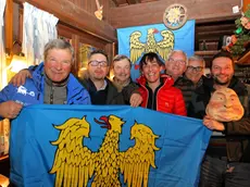 Festeggiamenti a Sappada per il passaggio in commissione affari costituzionali del Comune in Friuli, Sappada, 27 gennaio 2016. PHOTOSOLERO/LUCIANO SOLERO