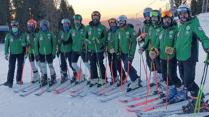 Gli atleti del Drusciè sul Monte Verena