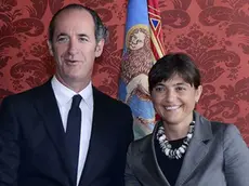 Luca Zaia (Presidente Veneto) e Debora Serracchiani (Presidente Friuli Venezia Giulia) a Palazzo Balbi. (Venezia 03/09/13)