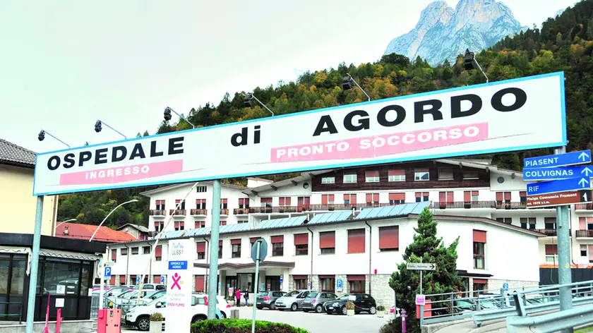 L’ingresso dell’ospedale di Agordo