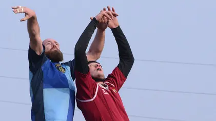 Una touche del Rugby Feltre