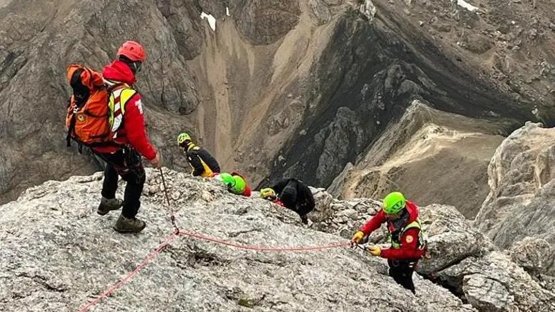 Un intervento di soccorso in quota del Cnsas