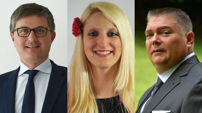 I candidati sindaco a Sedico, Stefano Deon, Gioia Sacchet e Christian Roldo