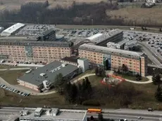 Una veduta aerea dell'area dell'ospedale San Martino Sotto il direttore sanitario dell'Usl 1 Lucio Di Silvio