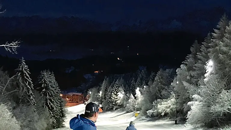 La parte finale della pista Coca, sul Nevegal