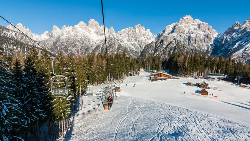 Gli impianti di sci di Monte Agudo ad Auronzo di Cadore.