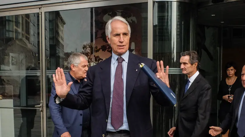 Foto LaPresse - Matteo Corner 23/10//2019 Milano (Ita) Cronaca Tavolo Milano Cortina per le Olimpiadi invernali 2026 a Palazzo Lombardia Nella foto: Giovanni Malago Photo LaPresse - Matteo Corner 23/10//2019 Milan (Italy)News Milano Cortina table for the 2026 Winter Olympics at Palazzo LombardiaIn the photo: Giovanni Malago