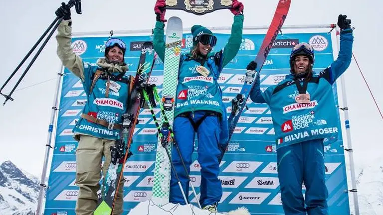 Silvia Moser sul podio a Chamonix