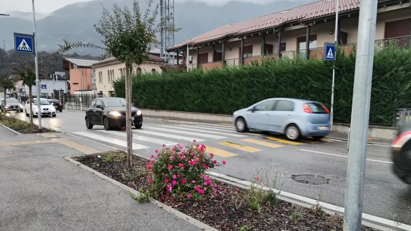 Il punto in cui è avvenuto l’investimento di Maria Fiabane Carazzai il 18 novembre scorso a Feltre