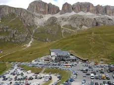 Una veduta del passo Pordoi