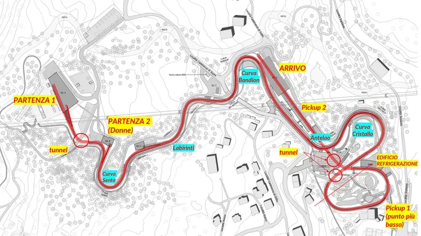 Il "serpentone" della pista da bob