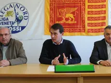 Conferenza stampa nella sede della lega sulle vicende che stanno coinvolgendo il partito. presenti Gilberto Signoretti e Leonardo Colle candidati alle amministrative di Belluno e Feltre