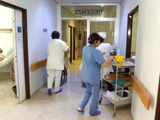 INFERMIERI IN CORSIA DURANTE IL TRASLOCO RIORGANIZZAZIONE ALL'OSPEDALE UMBERTO PRIMO DI MESTRE...TESTATINA LA NOSTRA SALUTE Corsia di un ospedale padovano In alto: Claudio Rizzato dei Ds e Margherita Miotto, di Ipv. A destra: l'assessore Fabio Gava