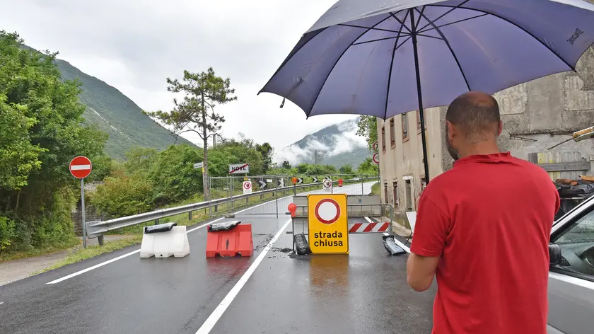 Lo sbarramento sul Fadalto per la frana che ha bloccato l'Alemagna