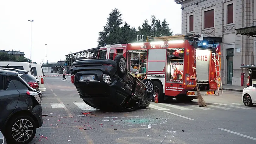 L'incidente di venerdì sera davanti allla stazione di Belluno